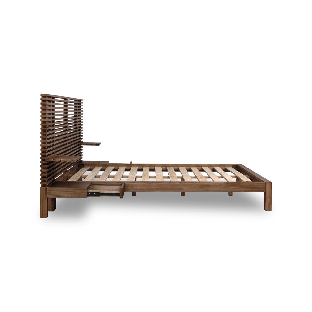 Tanner Solid Ash Wall Bed with Integrated Nightstands in Roux