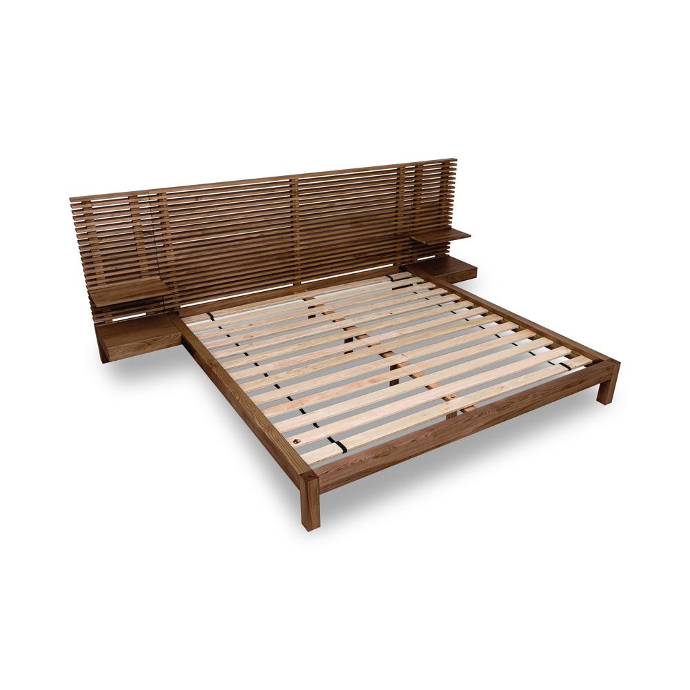 Tanner Solid Ash Wall Bed with Integrated Nightstands in Roux