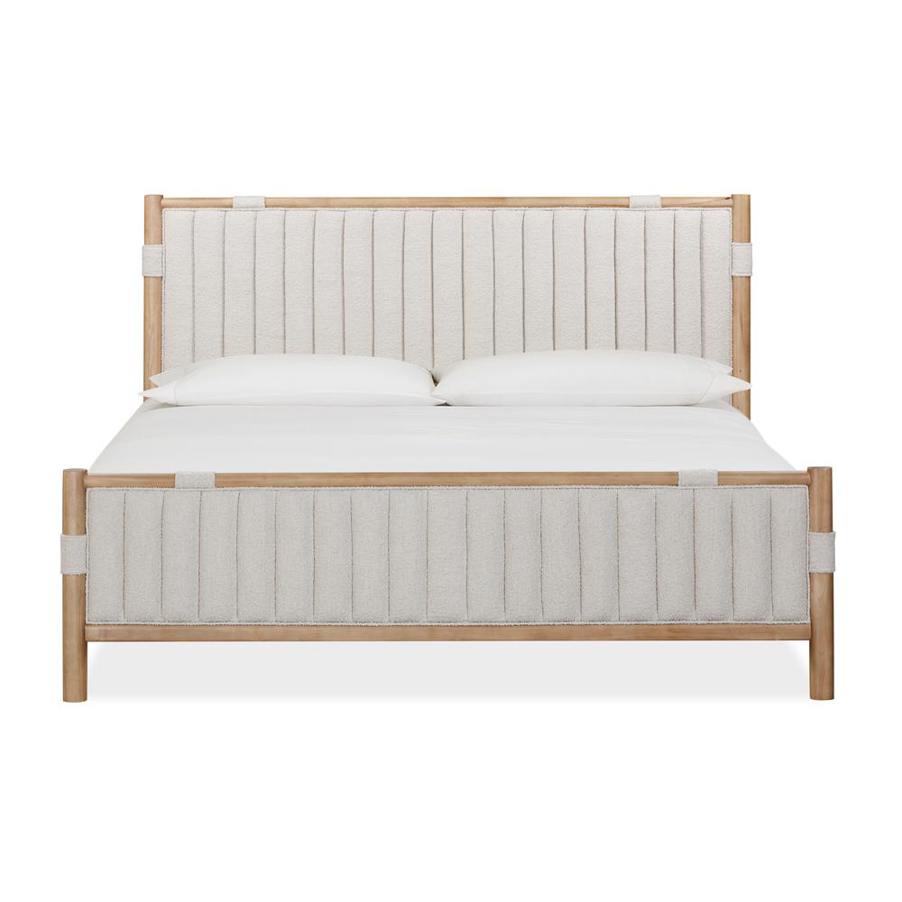 Furano Upholstered Panel Bed in Ginger and Brun Boucle