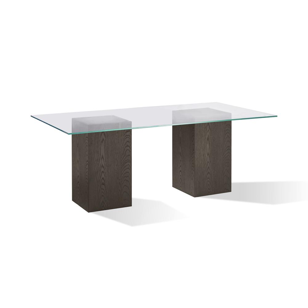 Modesto Rectangular Glass Top Dining Table in French Roast