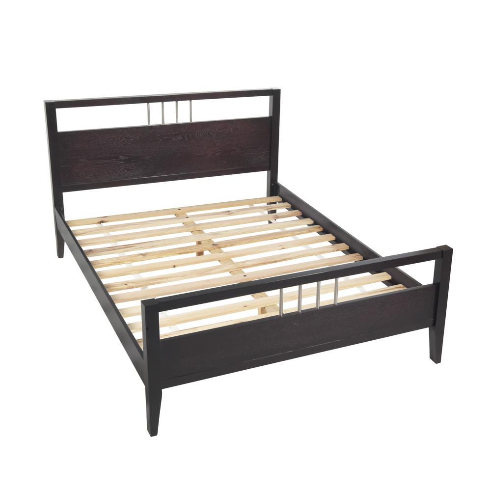 Nevis Wood Platform Bed in Espresso