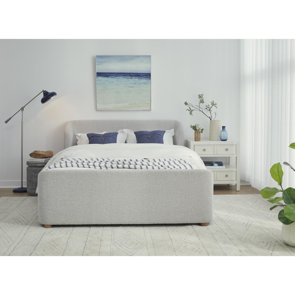 Kiki Upholstered Platform Bed in Cotton Ball Boucle