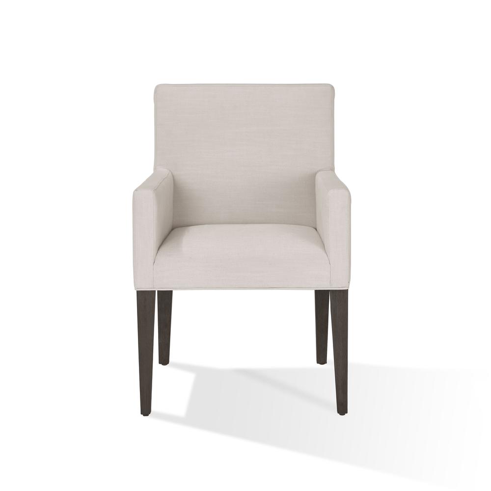 Modesto Upholstered Arm Chair in Abalone Linen and French Roast, set of 2