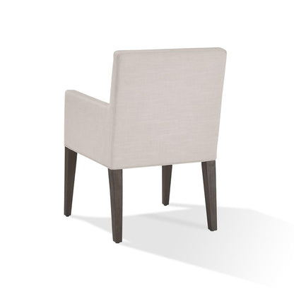 Modesto Upholstered Arm Chair in Abalone Linen and French Roast, set of 2