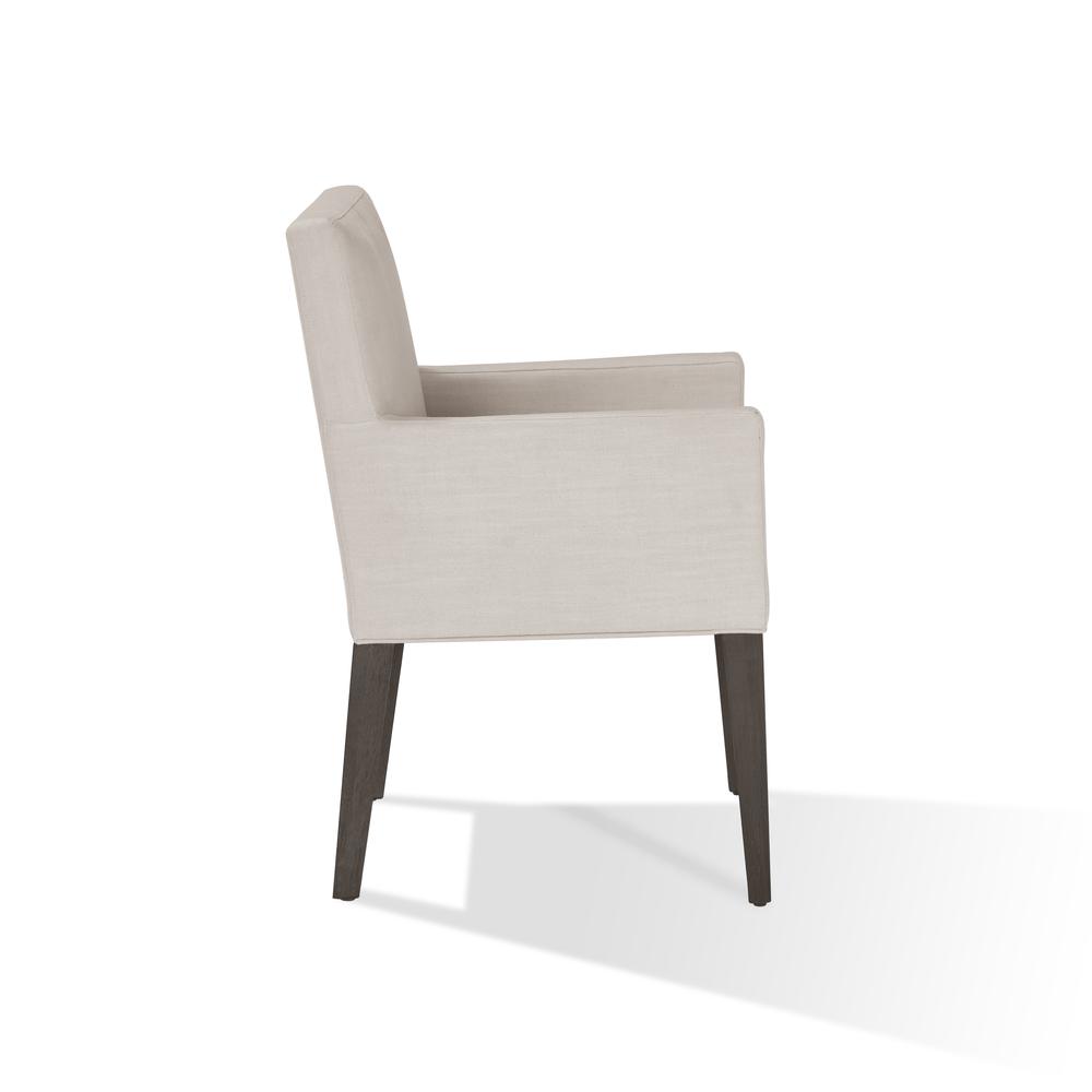 Modesto Upholstered Arm Chair in Abalone Linen and French Roast, set of 2
