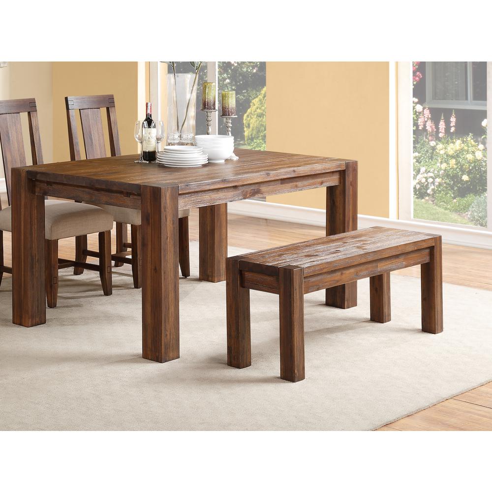 Meadow Solid Wood Bench in Brick Brown