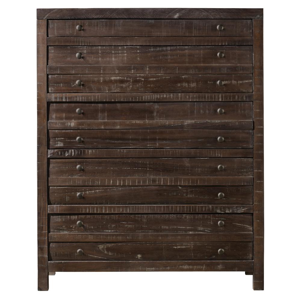 Townsend Five Drawer Solid Wood Chest in Java (2024)