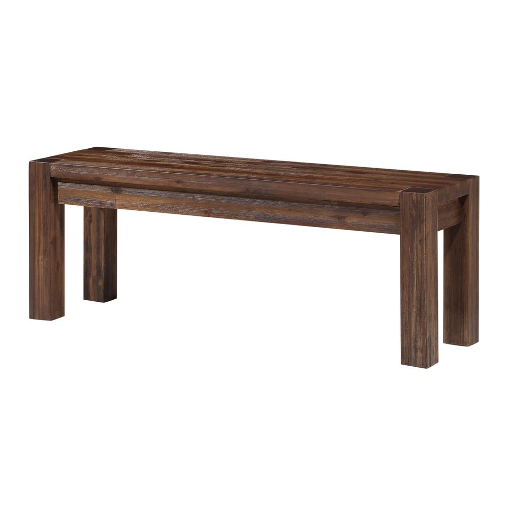 Meadow Solid Wood Bench in Brick Brown