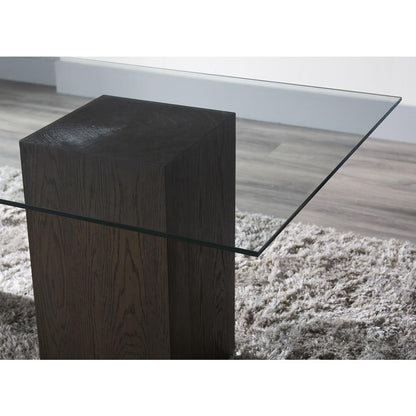 Modesto Rectangular Glass Top Dining Table in French Roast