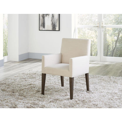 Modesto Upholstered Arm Chair in Abalone Linen and French Roast, set of 2