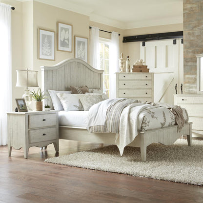 Ella Solid Wood Two Drawer Nightstand in White Wash
