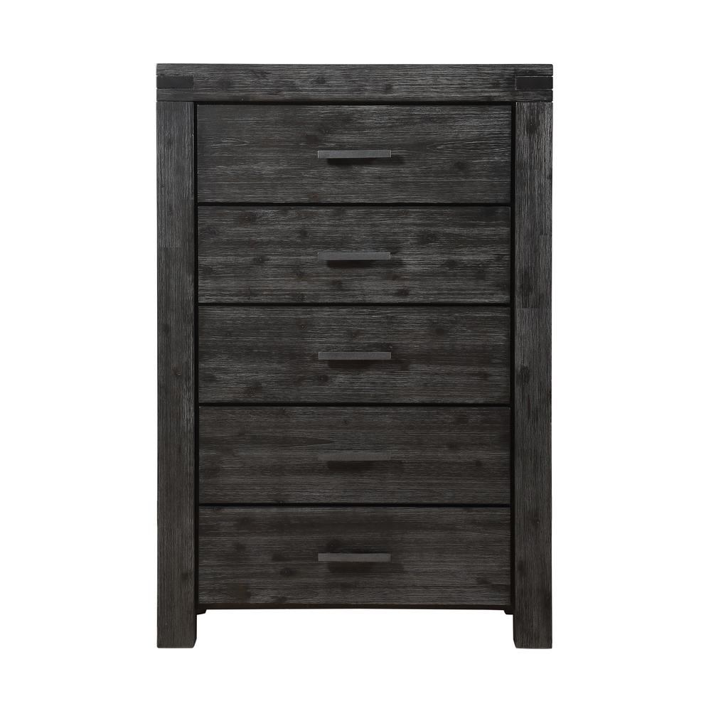 Meadow Five Drawer Solid Wood Chest in Graphite (2024)