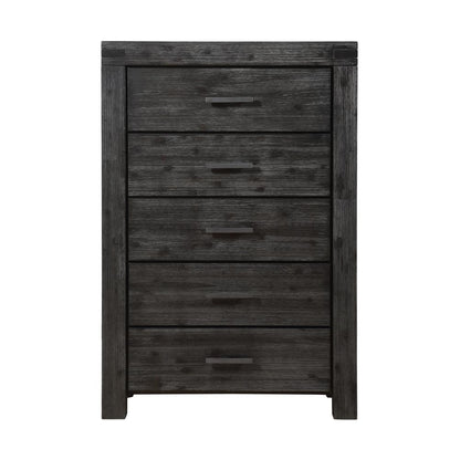 Meadow Five Drawer Solid Wood Chest in Graphite (2024)