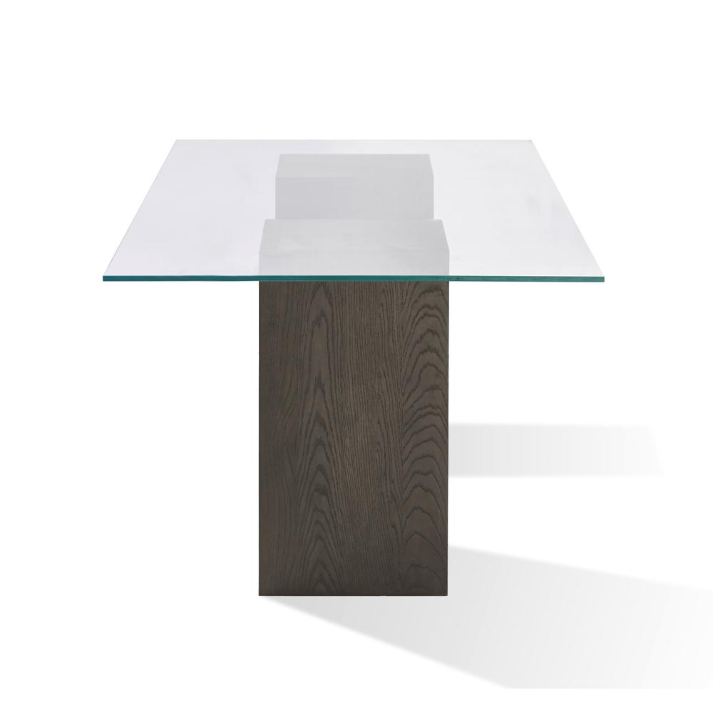 Modesto Rectangular Glass Top Dining Table in French Roast