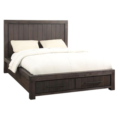 Heath Two Drawer Wood Storage Bed in Basalt Grey