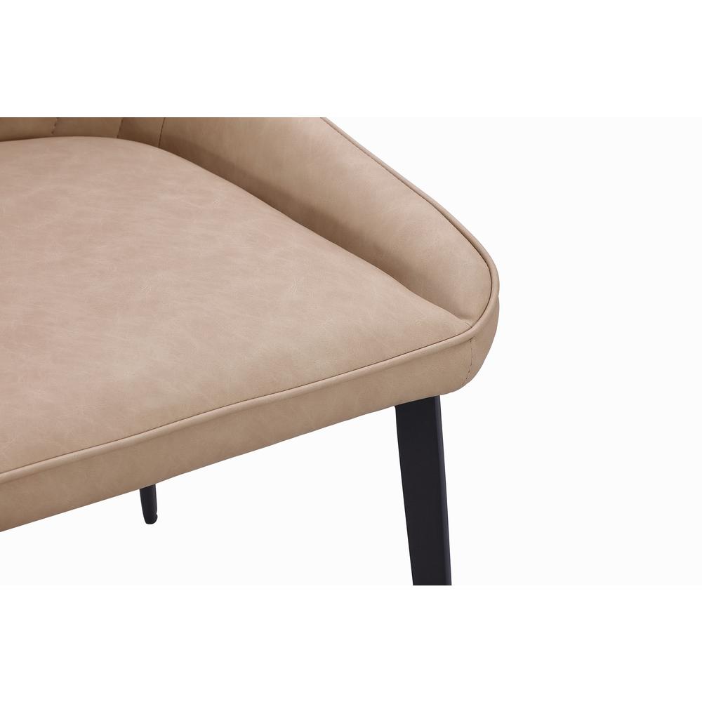 Metal Leg Upholstered Dining Chair in Penny  Synthetic Leather, set of 2