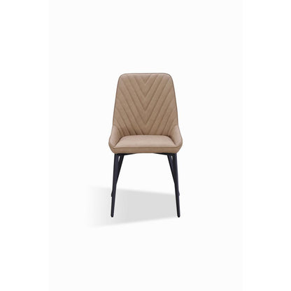 Lucia Metal Leg Upholstered Dining Chair in Honey Synthetic Leather, set of 2