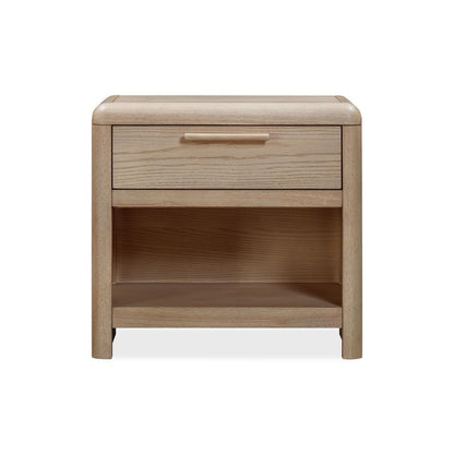 Furano One Drawer One Shelf Ash Wood Nightstand in Ginger