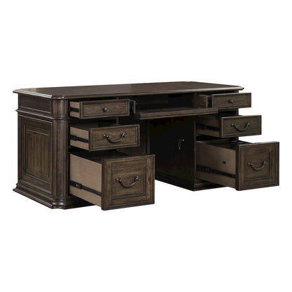 Executive Desk with Locking File Storage Drawers Home Office