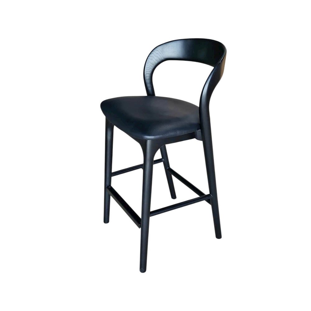 Rotondo Counter Stool - Black Frame with PU Seat