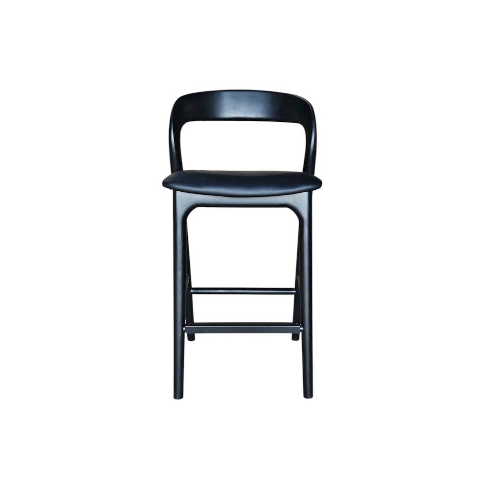 Rotondo Counter Stool - Black Frame with PU Seat