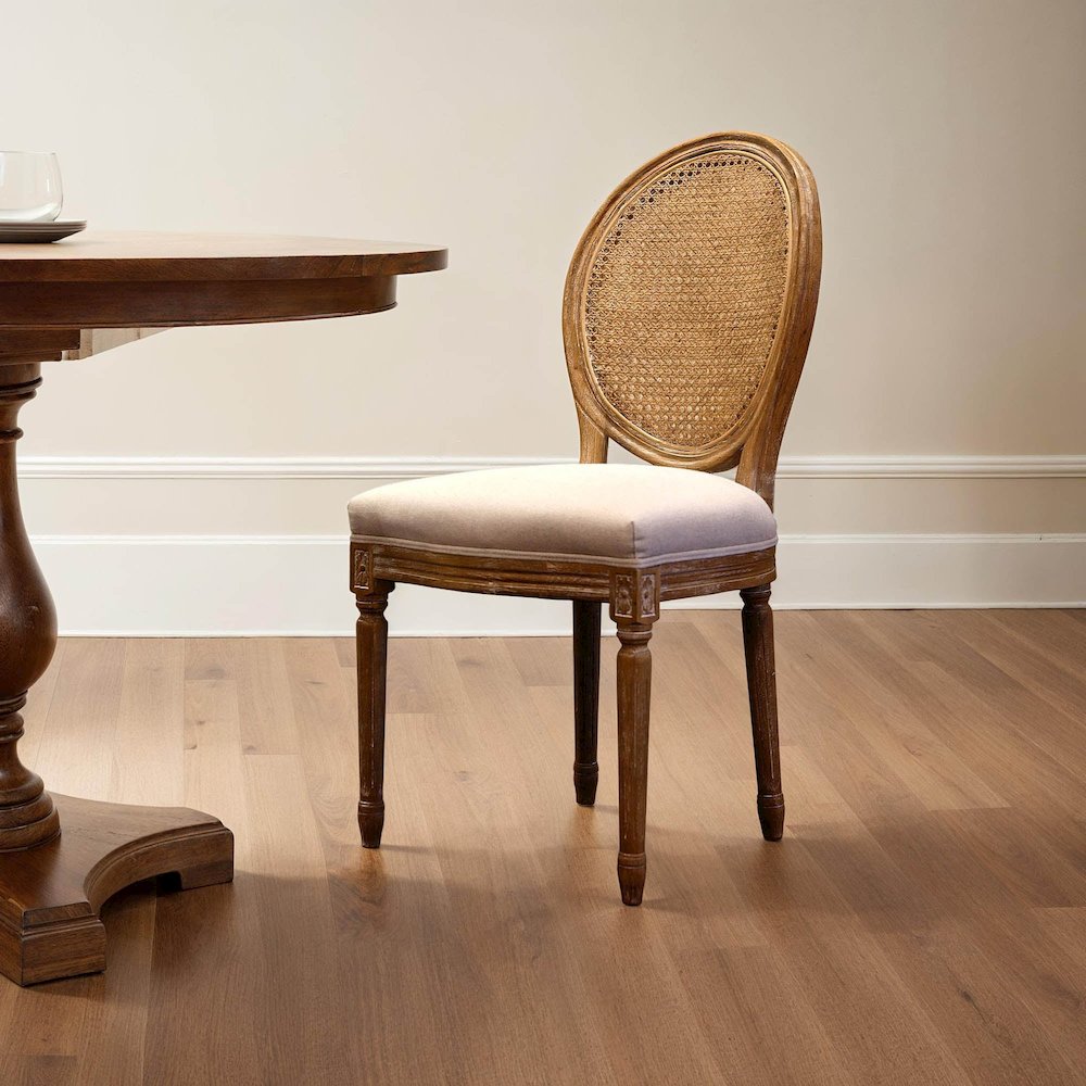 Napoleon Dining Chair with Cane Back - Antique Linen