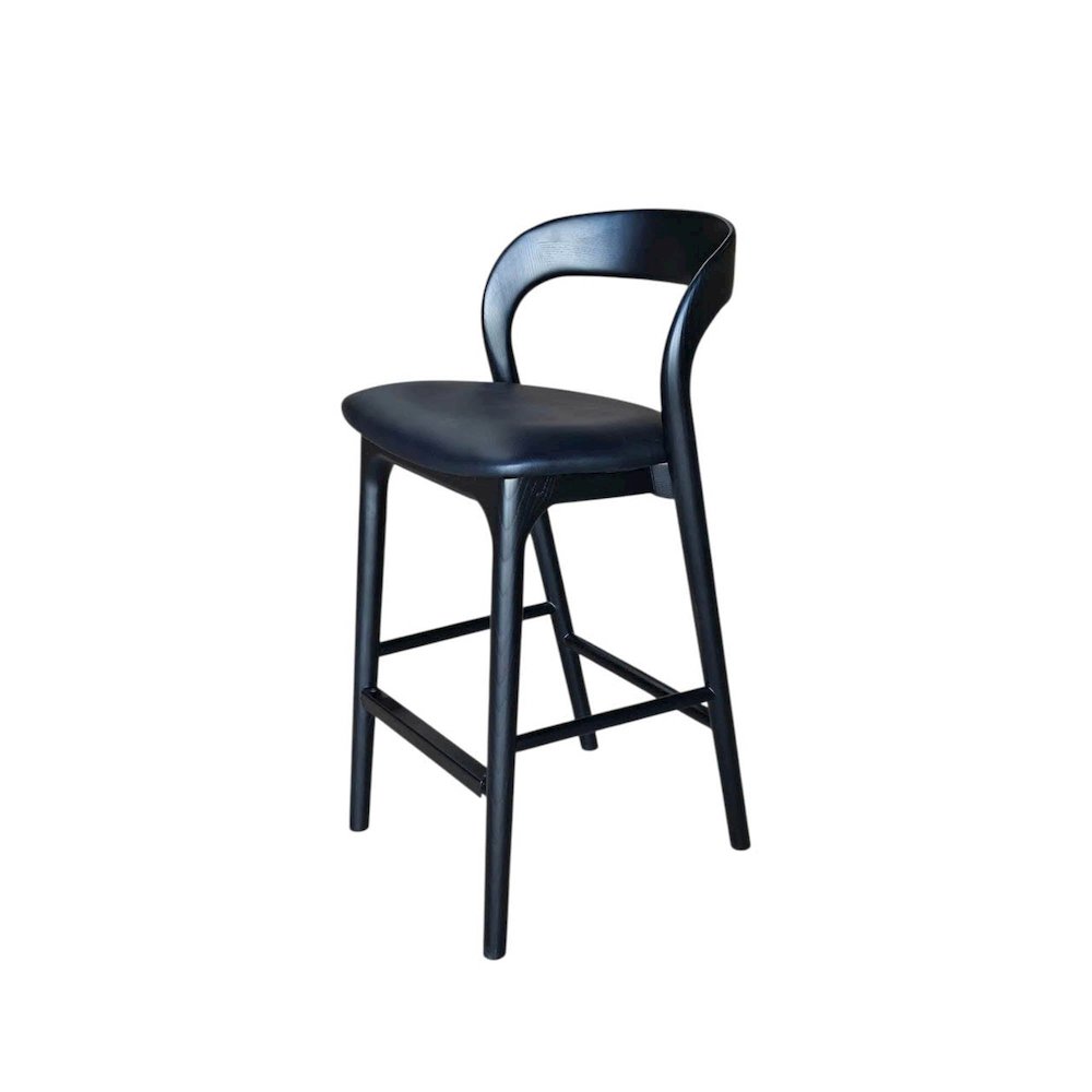 Rotondo Counter Stool - Black Frame with PU Seat