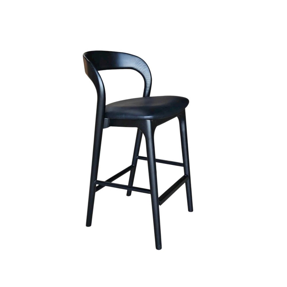 Rotondo Counter Stool - Black Frame with PU Seat
