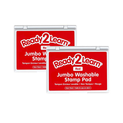 Jumbo Washable Stamp Pad - Red - 6.2"L x 4.1"W - Pack of 2