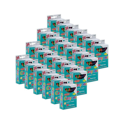 Crayons, Assorted Colors, 24 Per Box, 24 Boxes