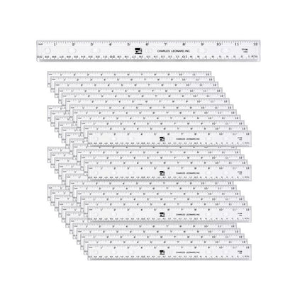 Plastic Ruler, 12", Translucent, Clear, Pack of 48