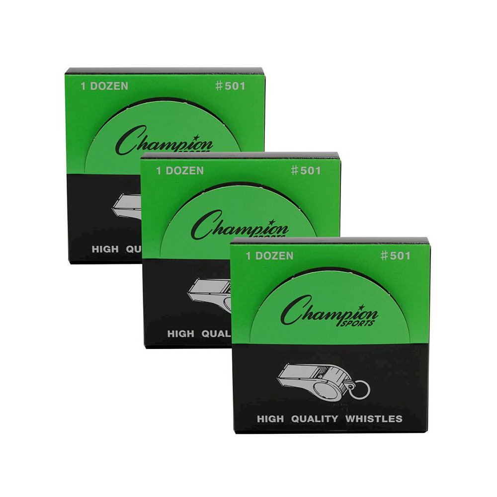 Medium Weight Metal Whistle, 12 Per Pack, 3 Packs
