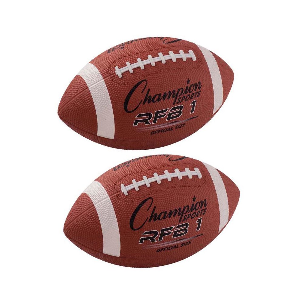 Official Size Rubber Football, Pack of 2