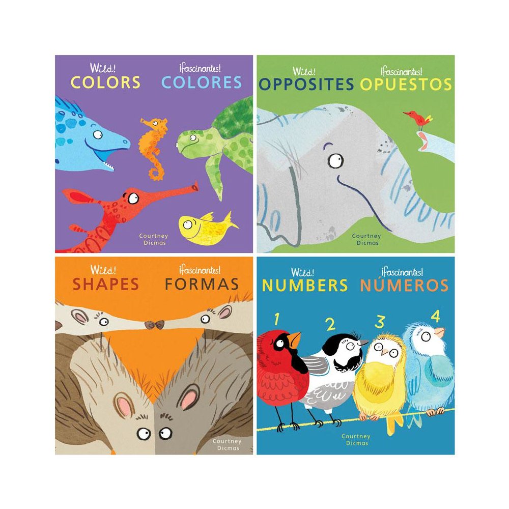 Wild! Concepts Bilingual Board Books, Set of 4