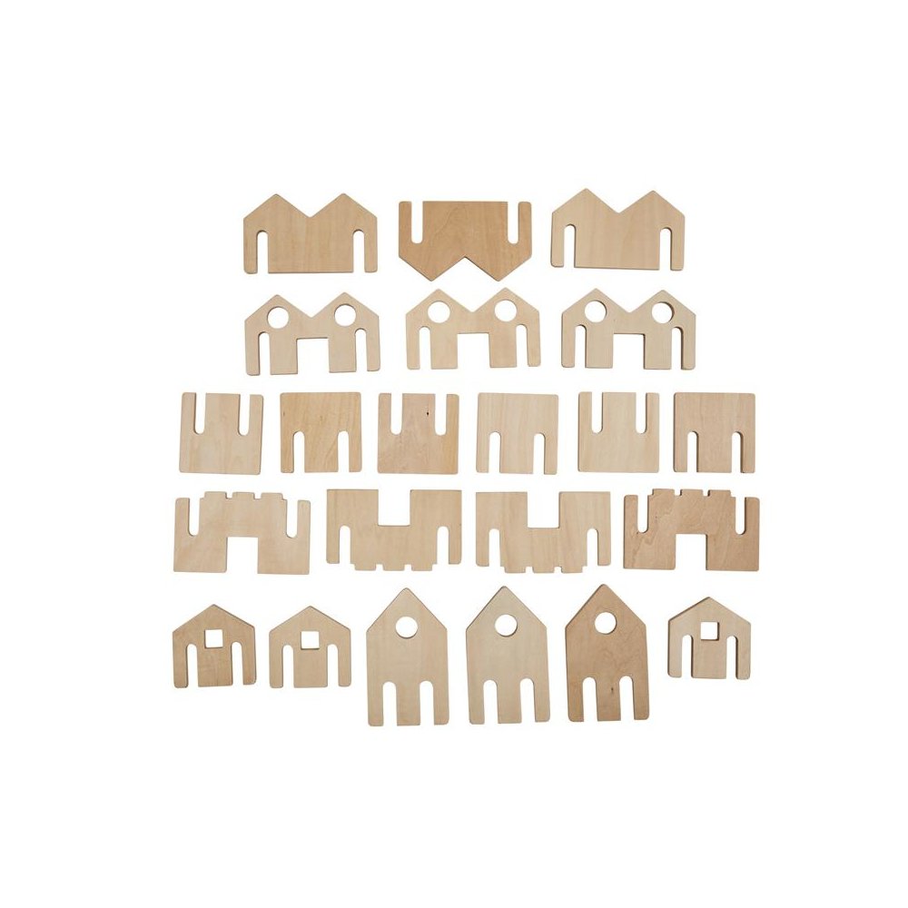 Little Happy Architect Wooden Blocks - Set of 22 - Ages 18m+