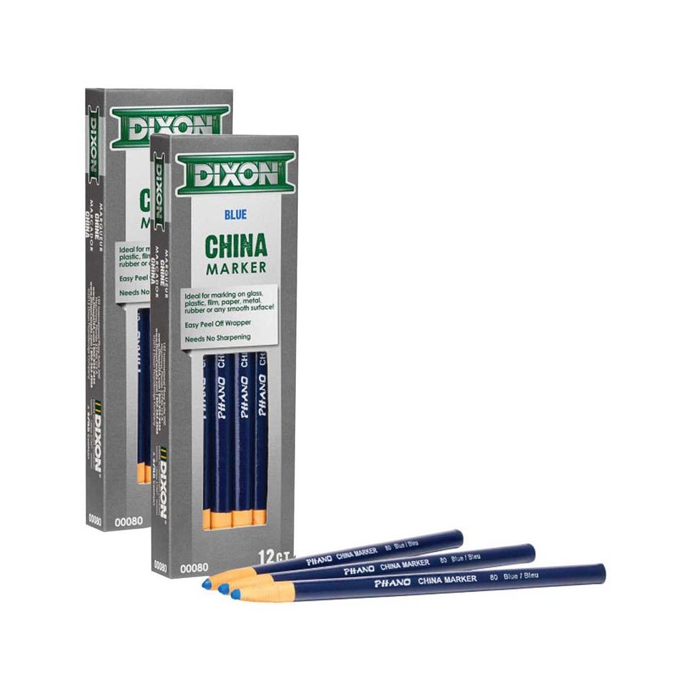 Phano China Markers, Blue, 12 Per Pack, 2 Packs