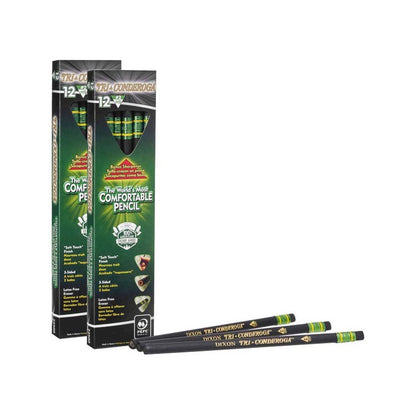 Tri-Conderoga 3-Sided Pencils with Sharpener, 12 Per Pack, 2 Packs