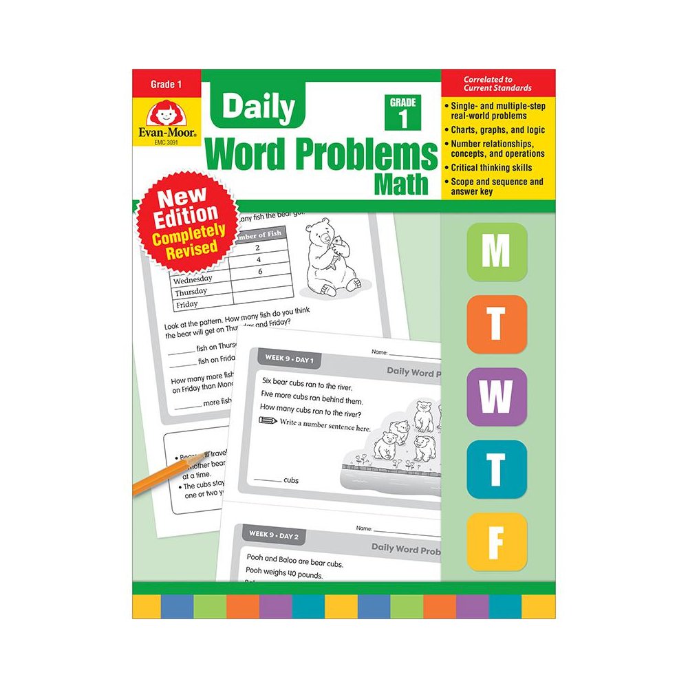 Daily Word Problems Math, Grade 1