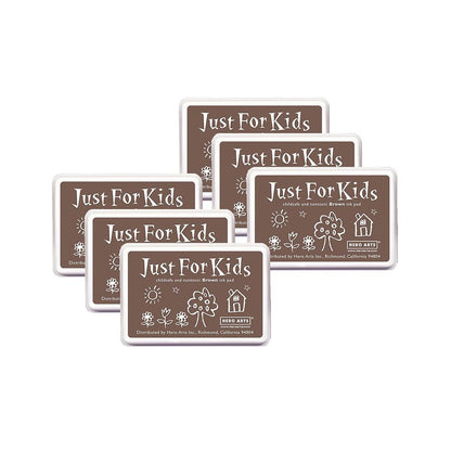 Just for Kids Ink Pad, Brown, Pack of 6