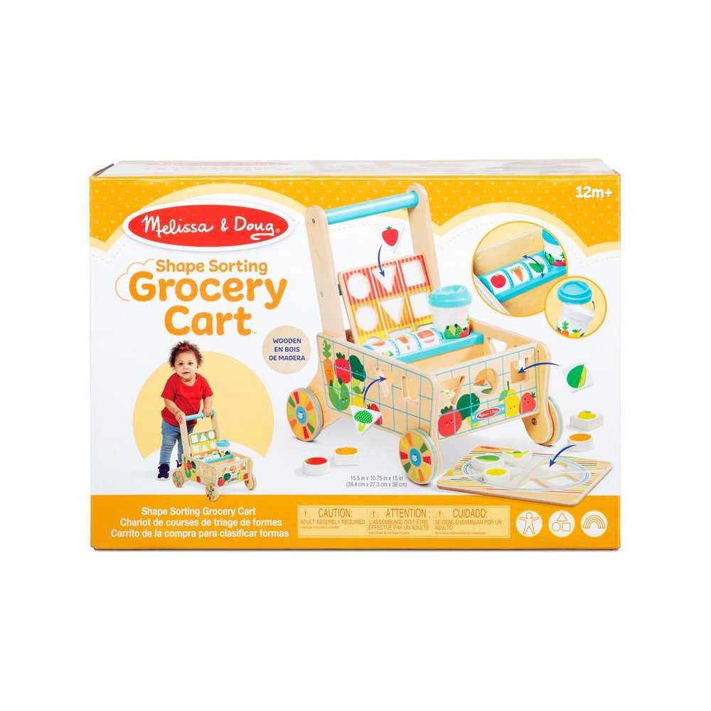 Wooden Shape Sorting Grocery Cart