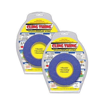 Cling Thing Display Strip, Blue, 12 Feet Per Roll, Pack of 2