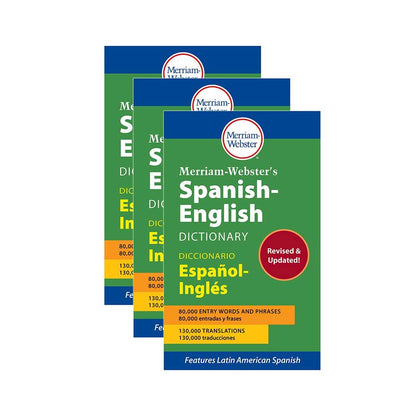 Merriam-Webster's Spanish-English Dictionary, Mass Market Paperback, Pack of 3