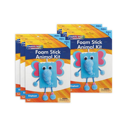 Foam Stick Animal Kit, Elephant, 7.75" x 11" x 1.25", 6 Kits