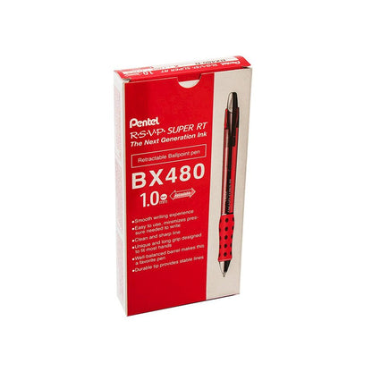 R.S.V.P. Super RT Retractable Ballpoint Pen, Red, Pack of 12