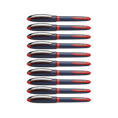One Business Rollerball Pens, 0.6mm, Red, Pack of 10