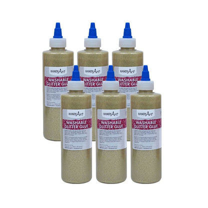Washable Glitter Glue, 8 oz., Gold, Pack of 6
