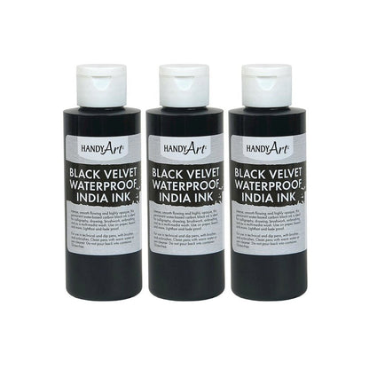 Black Velvet India Ink, 4. oz, Pack of 3