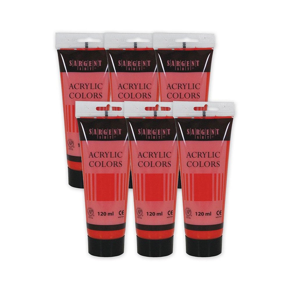 Acrylic Paint Tube, 120 ml, Primary Magenta, Pack of 6