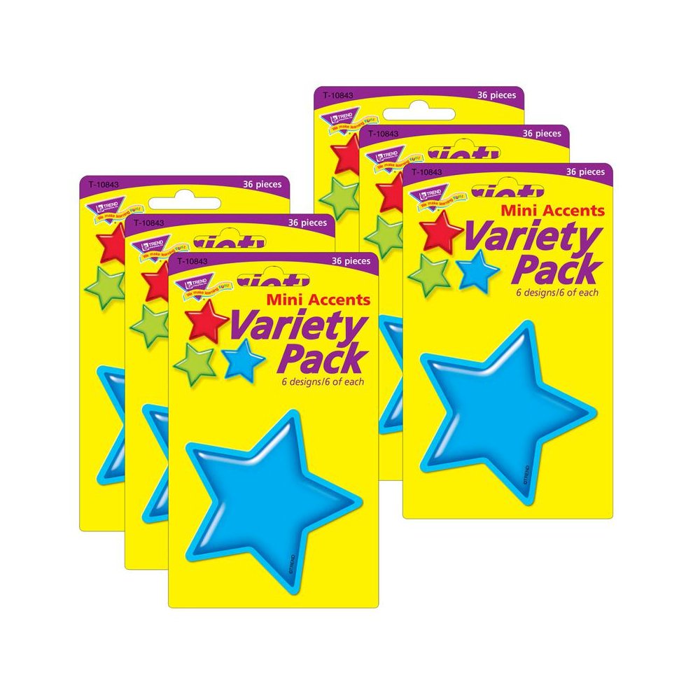 Gumdrop Stars Mini Accents Variety Pack, 36 Per Pack, 6 Packs