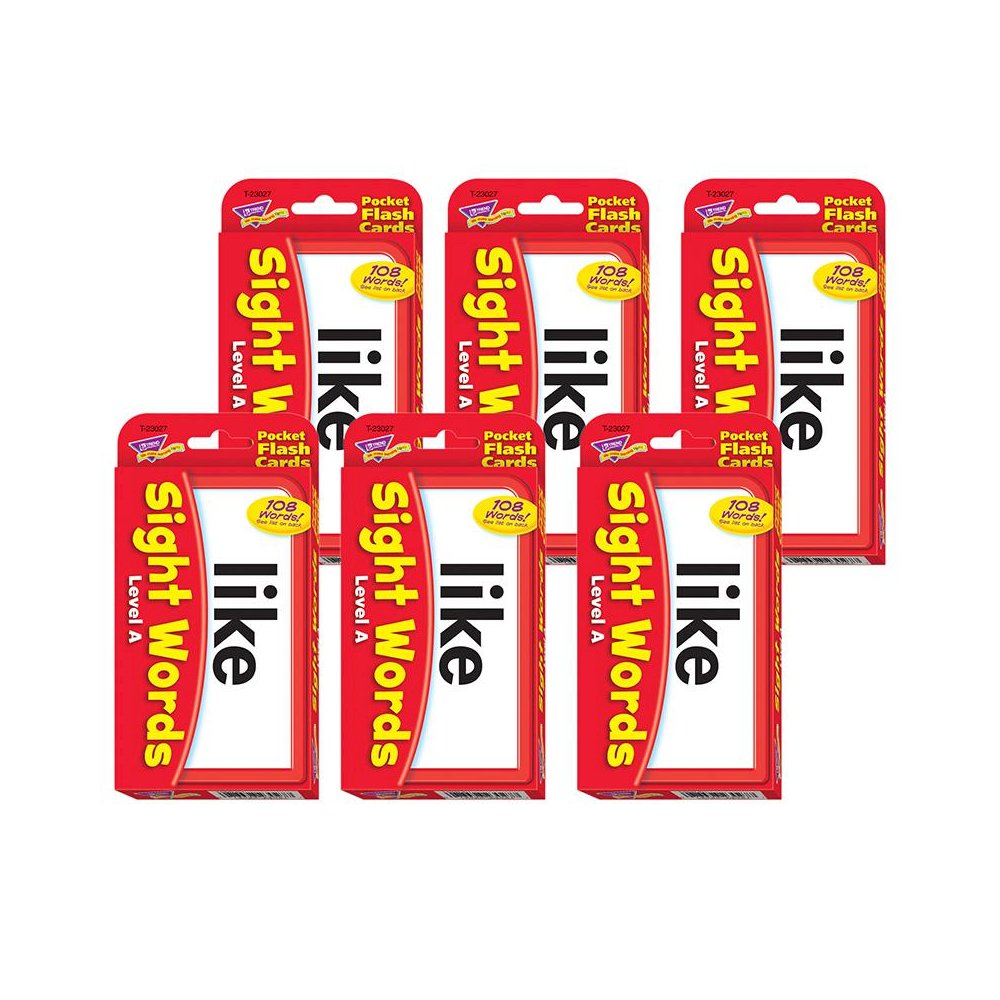 Sight Words – Level A Pocket Flash Cards, 6 Packs